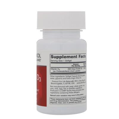 Вітамін D3 Protocol for Life Balance Vitamin D3 10000 МО, 120 гелевих капсул