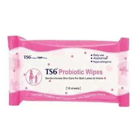 Серветки вологі TS6 Probiotic Wipe для інтимної гігієни, 10 штук