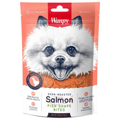 Ласощі для собак Wanpy Salmon Fish Shape Bites з лосося для собак, 100 г
