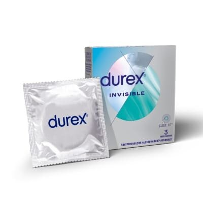Презервативи латексні Durex Invisible ультратонкі, 3 штуки
