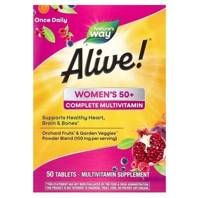 Мультивітаміни для жінок 50+ Nature's Way Alive! Womens 50+, 50 таблеток