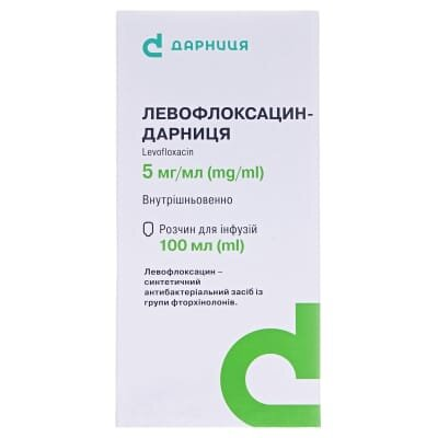 Левофлоксацин-Дарниця розчин д/інф. 5 мг/мл по 100 мл у флак.