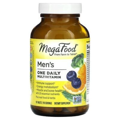 Мультивітаміни для чоловіків MegaFood Men's One Daily без заліза, 90 таблеток