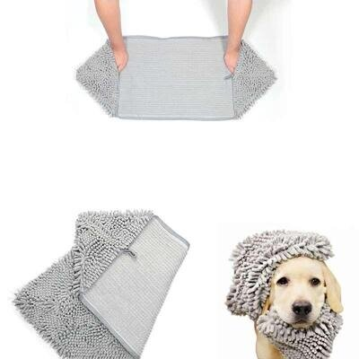 Рушник M-Pets Microfiber Towel з мікрофібри для купання собак, котів та гризунів, сірий, 35х80 см