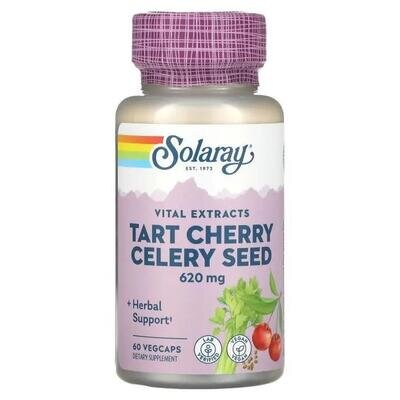 Вишня та селера Solaray Tart Cherry Celery Seed 620 мг, 60 веганських капсул