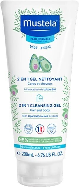 Гель для волосся та тіла Mustela Bebe 2 in 1 очищуючий, 200 мл