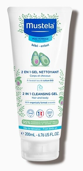 Гель для волосся та тіла Mustela Bebe 2 in 1 очищуючий, 200 мл