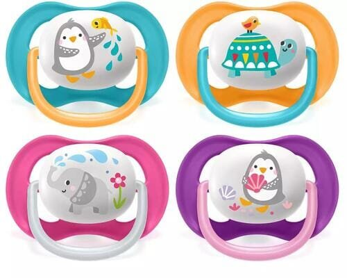 Пустушка силіконова Philips Avent Ultra Air Animal SCF080/12 ортодонтична, 6-18 місяців, 2 шт