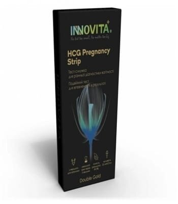 Тест-смужка Innovita Double Gold для визначення вагітності 25 мМО/мл, 2 штуки