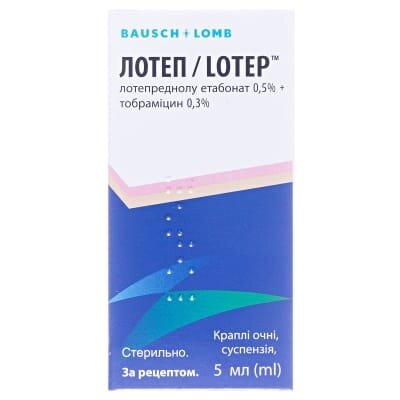 Лотеп краплі оч., сусп. 0.5 %/0.3 % по 5 мл у пляш.-крап.