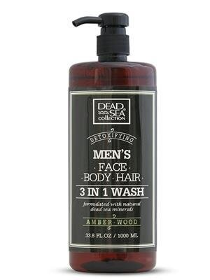 Гель для душу, волосся і обличчя Dead Sea Collection 3 в 1 Amberwood для чоловіків, 1000 мл