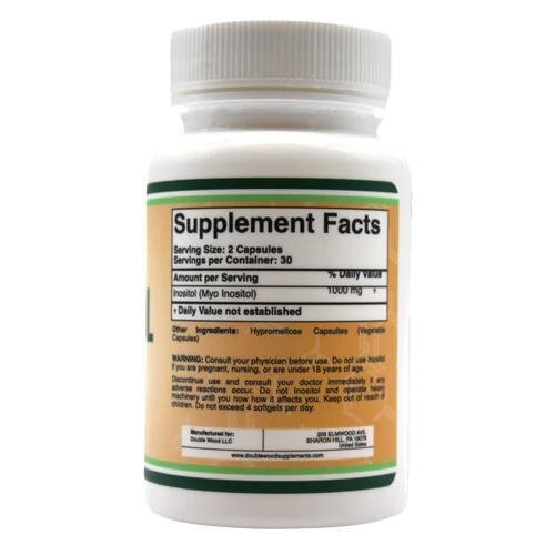 Інозитол Double Wood Inositol 1000 мг, 60 капсул