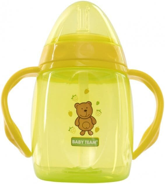 Поїльник Baby Team 5003 з силіконовою трубочкою і ручками, від 10 місяців, 250 мл