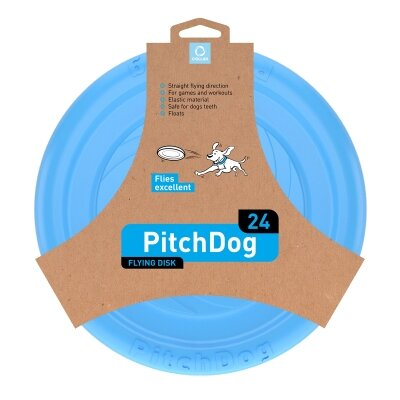 Іграшка літаючий диск Collar 62472 PitchDog для апортировки для собак, 24 см, блакитна