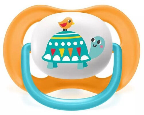 Пустушка силіконова Philips Avent Ultra Air Animal SCF080/07 ортодонтична, для хлопчиків, 6-18 місяців, 2 шт