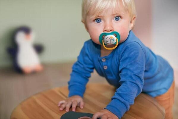 Пустушка силіконова Philips Avent Ultra Air Animal SCF080/07 ортодонтична, для хлопчиків, 6-18 місяців, 2 шт