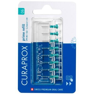 Набір йоржиків міжзубних Curaprox Prime Refill без тримача, бірюзовий, 8 шт