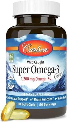 Супер Омега-3 Carlson Labs Wild Caught Super Omega-3 Gems, 100 желатинових капсул