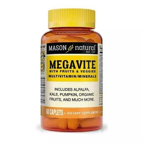 Мультивітаміни з фруктами та овочами Mason Natural Megavite With Fruits & Veggies Multivitamin & Minerals, 60 каплет