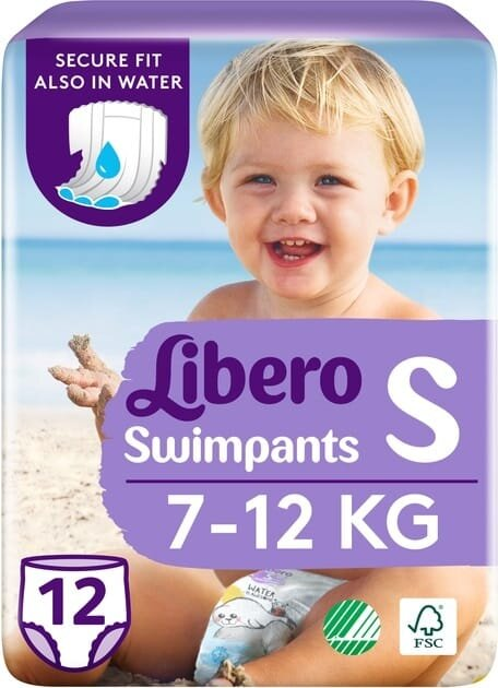 Підгузки-трусики Libero Swimpants розмір Small, 7-12 кг, для плавання, 12 шт