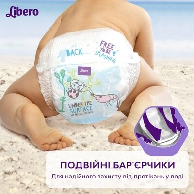 Підгузки-трусики Libero Swimpants розмір Small, 7-12 кг, для плавання, 12 шт
