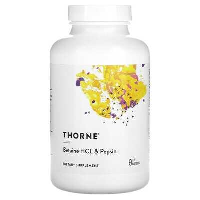 Бетаїн HCL та Пепсин Thorne Research Betaine HCL & Pepsin капсули №225