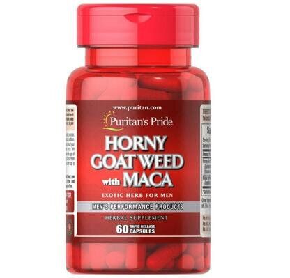 Горянка та Мака Puritan's Pride Horny Goat Weed with Maca, 60 капсул