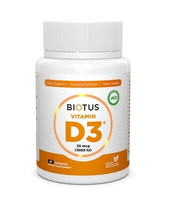 Вітамін D3 Biotus Vitamin D3 капсули по 1000 МО №60