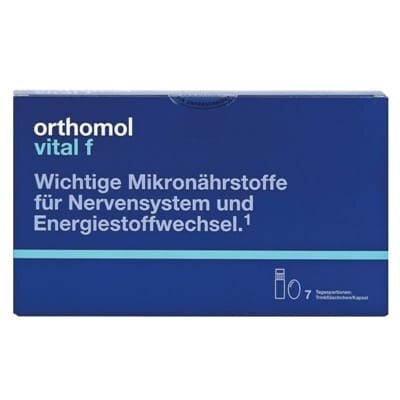 Вітамінно-мінеральний комплекс Ортомол Vital F для жінок питна суспензія + капсули, курс 7 днів