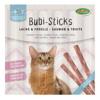 Ласощі Bubimex Bubi Sticks with Salmon and Trout Снеки жувальні з лососем для котів, 30 г