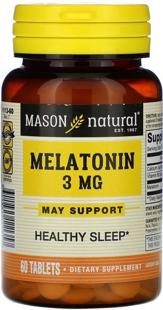 Мелатонін 3 мг Mason Natural Melatonin, 60 таблеток
