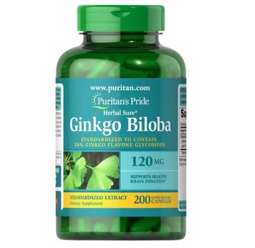Гінкго Білоба Puritan's Pride Ginkgo Biloba 120 мг, 200 капсул