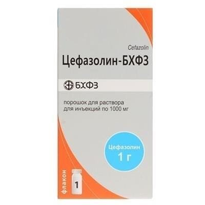 Цефазолін-БХФЗ порошок для р-ну д/ін. по 1000 мг №1 у флак.