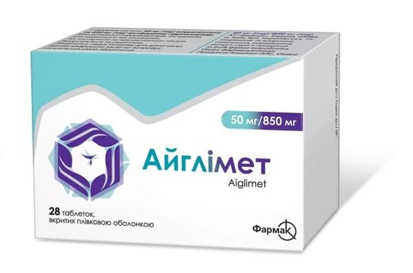 Айглімет таблетки, в/плів. обол. по 50 мг/850 мг №28 (7х4)