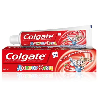 Зубна паста Colgate Доктор Заєць, зі смаком полуниці, 50 мл