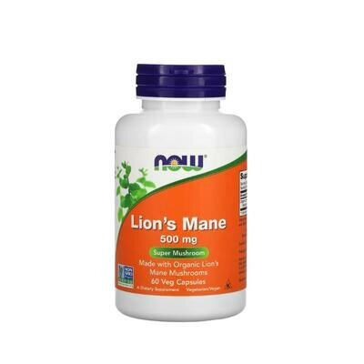Їжовик гребінчастий NOW Lion's Mane 500 мг вег. капсули №60