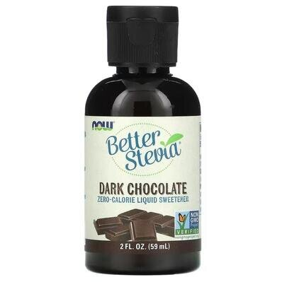 Стевія NOW Better Stevia, чорний шоколад, 59 мл