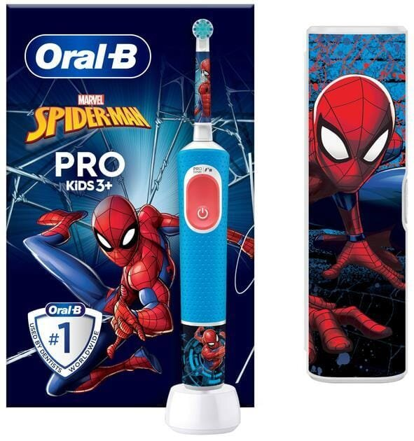 Електрична зубна щітка + футляр Braun Oral-B Pro D103 Kids Spiderman дитяча вік 3+