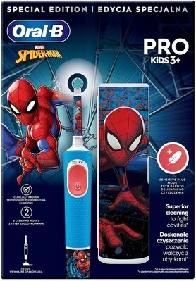 Електрична зубна щітка + футляр Braun Oral-B Pro D103 Kids Spiderman дитяча вік 3+