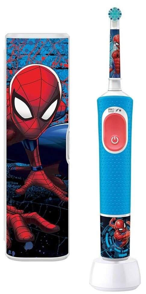 Електрична зубна щітка + футляр Braun Oral-B Pro D103 Kids Spiderman дитяча вік 3+