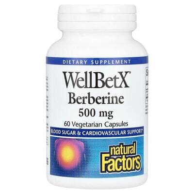 Берберин Natural Factors WellBetX Berberine 500 мг, 60 вегетаріанських капсул