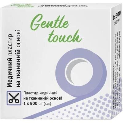 Пластир медичний Gentle touch на тканинній основі 1 см х 500 см, 1 штука