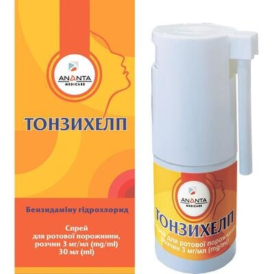 Тонзихелп спрей д/рот. порож. 3 мг/мл по 30 мл у флак. з доз. насос.