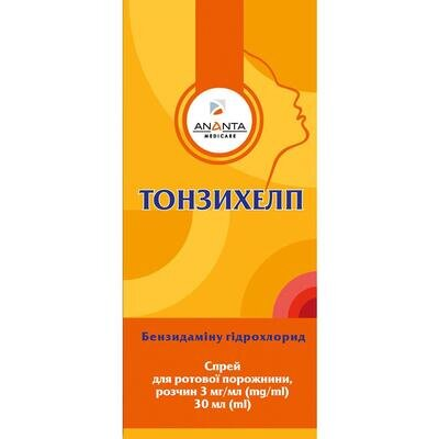 Тонзихелп спрей д/рот. порож. 3 мг/мл по 30 мл у флак. з доз. насос.