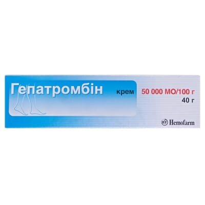 Гепатромбін крем 50000 МО/100 г по 40 г у тубах