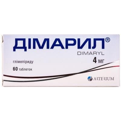 Дімарил таблетки по 4 мг №60 (10х6)