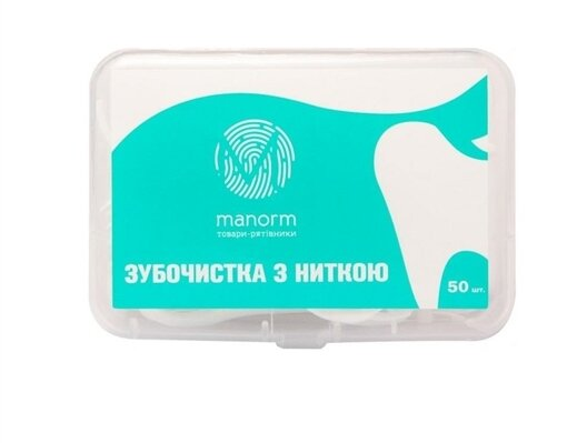 Манорм зубочистки з освіжаючою ниткою, 50 штук