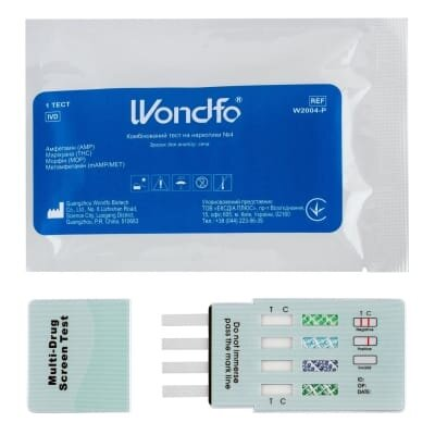 Тест Wondfo W2004-P для визначення 4 видів наркотиків, 1 штука