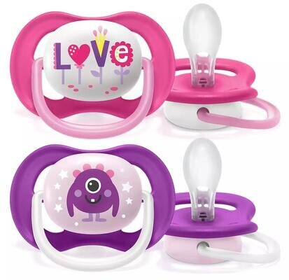Пустушка силіконова Philips Avent Ultra Air SCF080/10 ортодонтична, 6-18 місяців, 2 шт