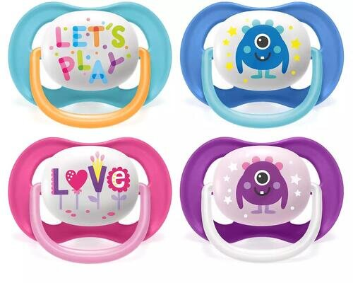 Пустушка силіконова Philips Avent Ultra Air SCF080/10 ортодонтична, 6-18 місяців, 2 шт